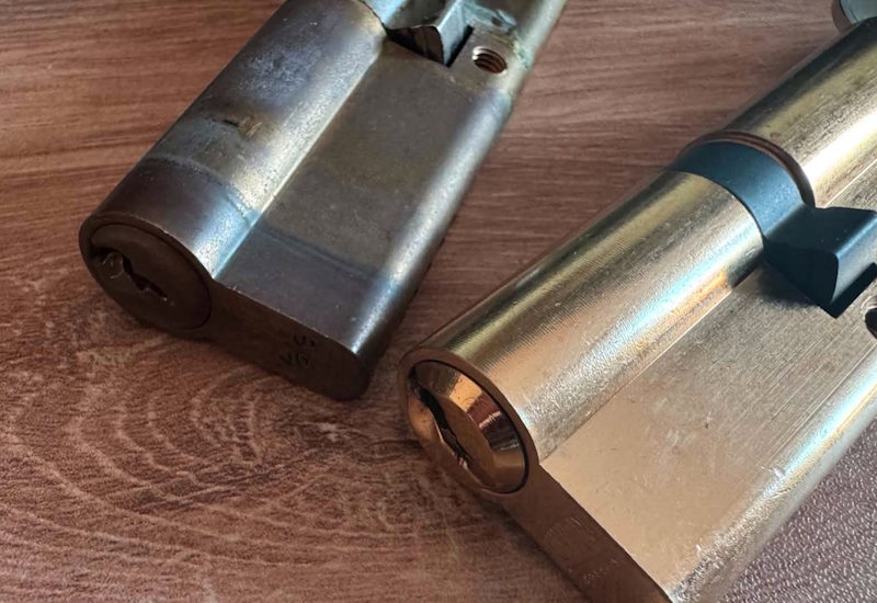 New lock cylinder ready to be installed